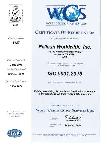 Pelican Worldwide - EC CERTIFICATE OF CONFORMITY